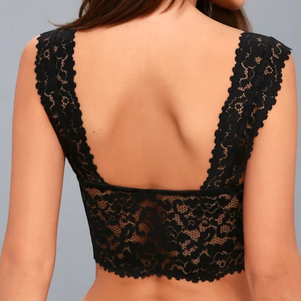 NWOT Free People Intimately Free Dream Away Black Lace Brami  size XS - Picture 2 of 3